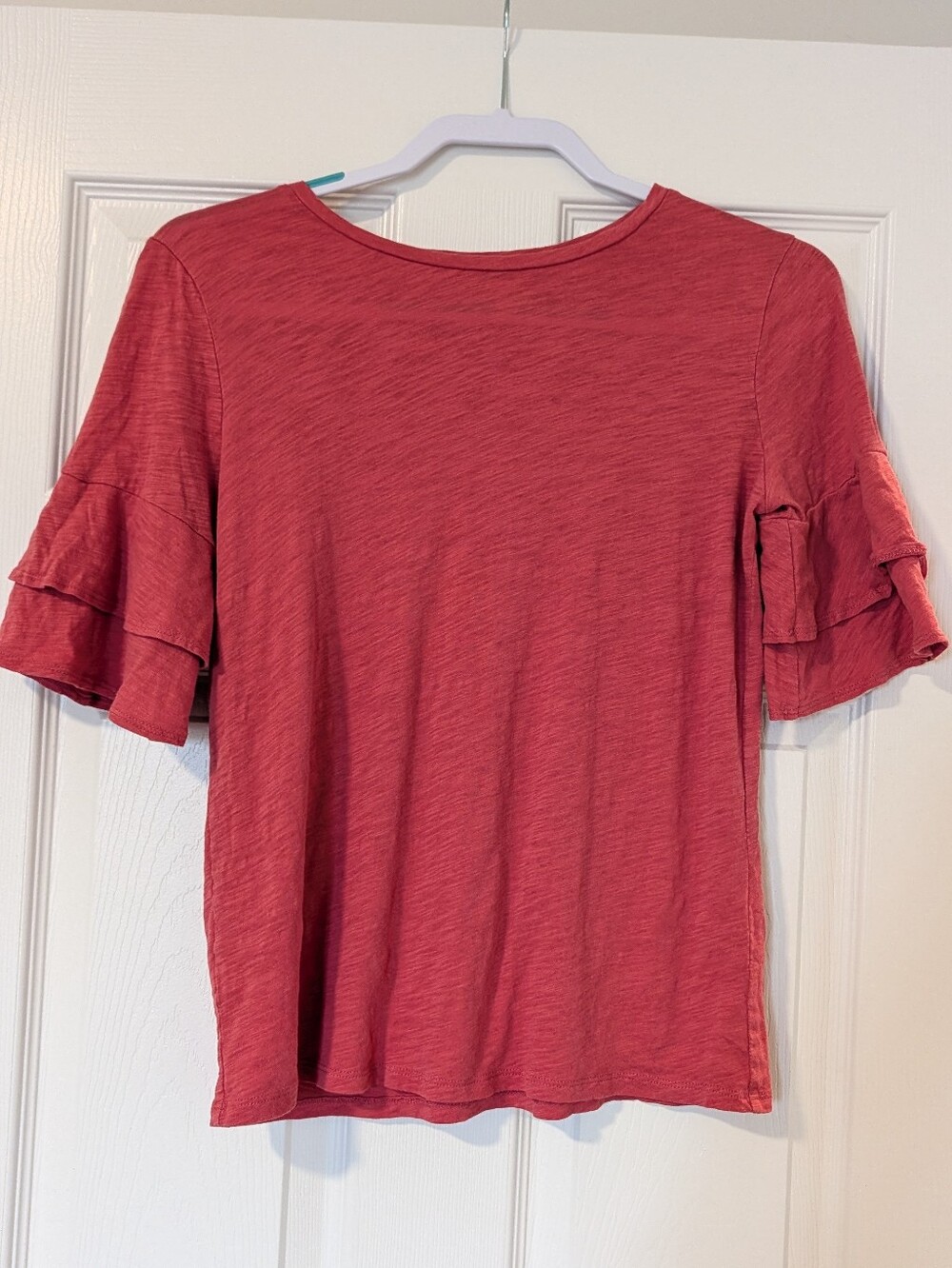 Loft Vintage Soft Women's Pink Ruffle Sleeve Top